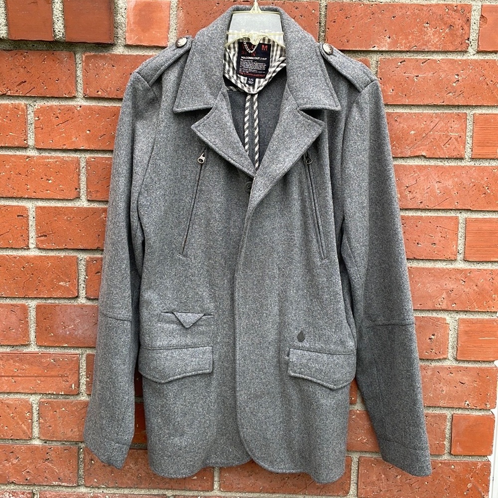 Volcom Men's "Scout" Wool Coat in Grey - Large